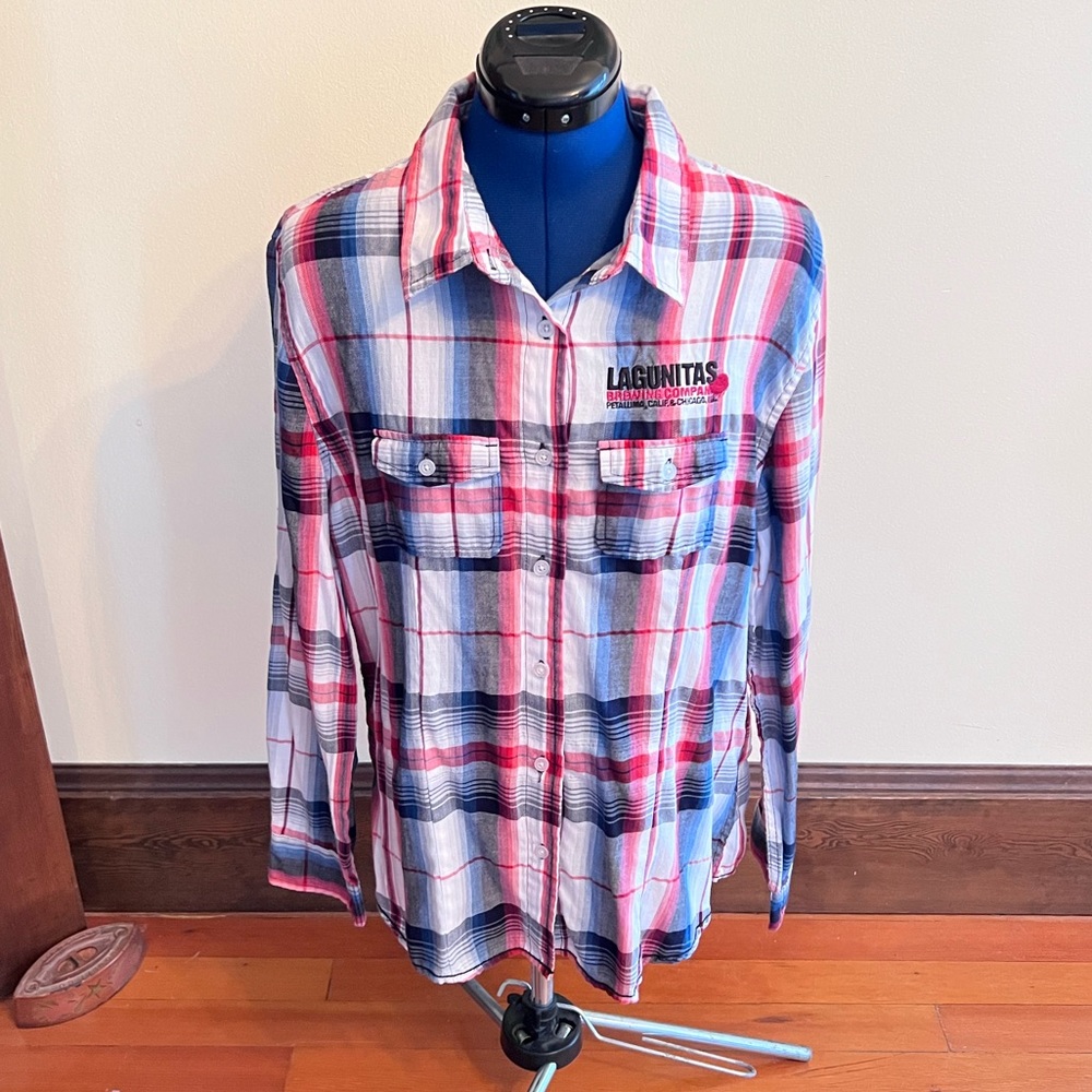 Plaid Lagunitas Brewery Button Up Shirt